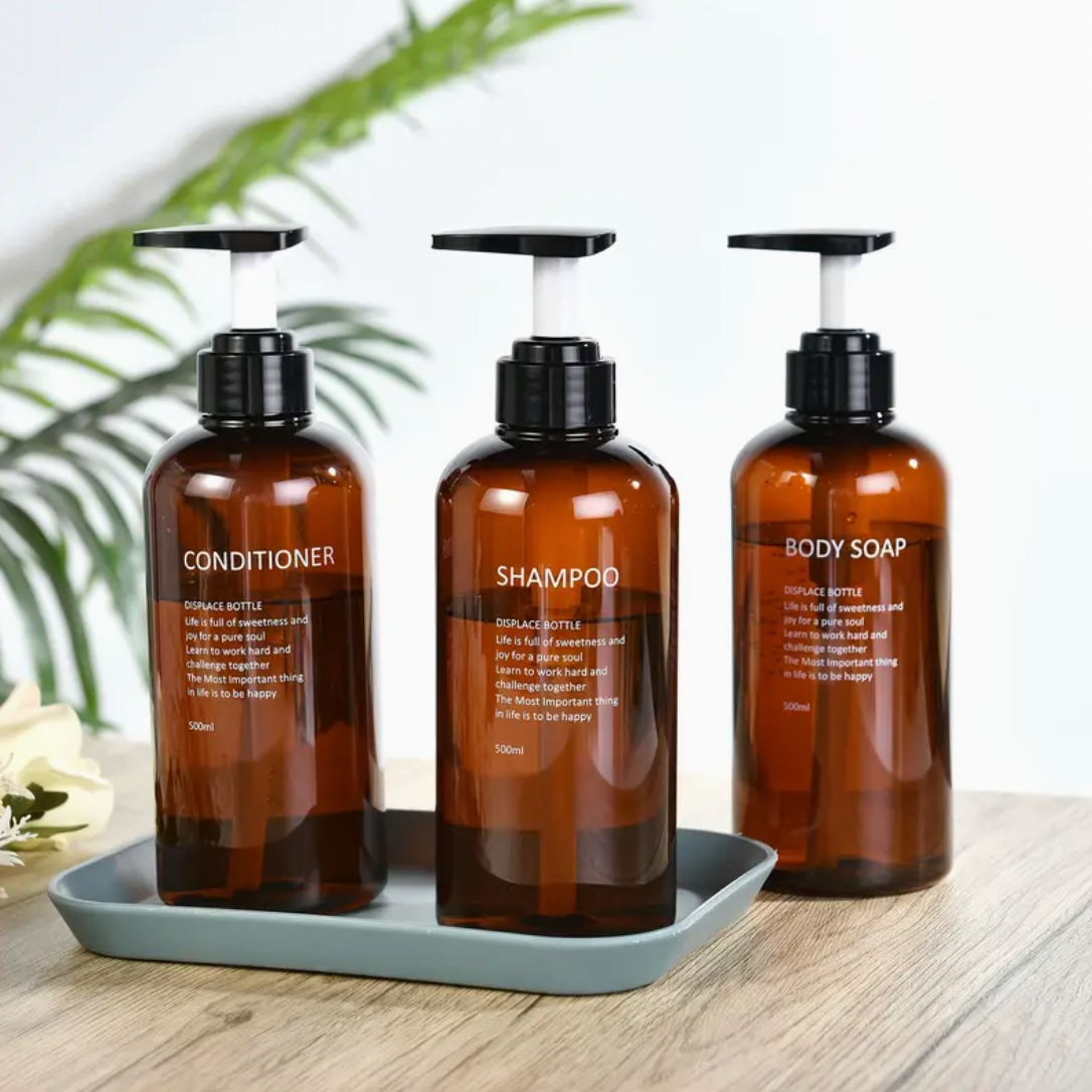 Nachhaltige Seifenspender Behälter - Body Wash, Shampoo & Conditioner